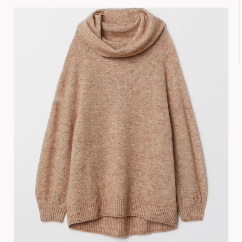 SOLD H&M oversized cowl neck sweater beige